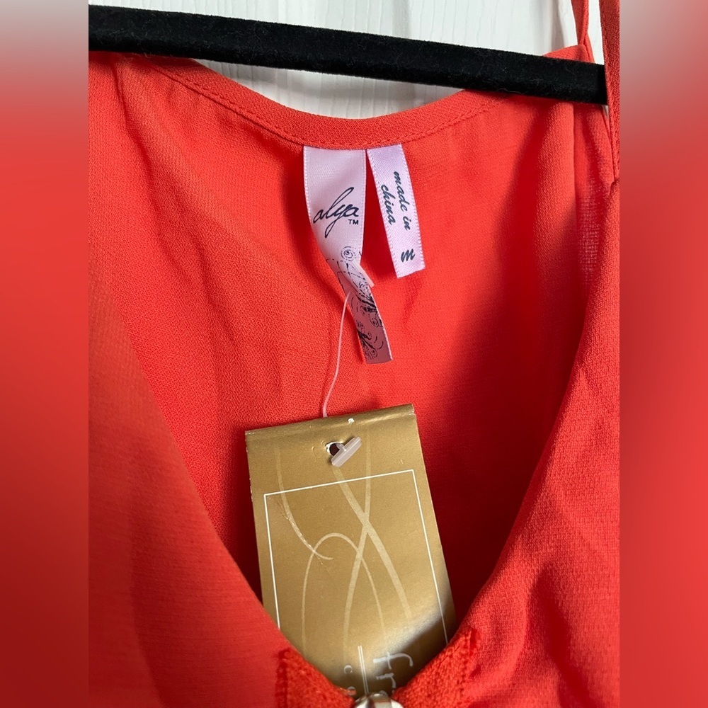 NWT Francesca's Collections Coral Orange Dress Size Medium - Picture 2 of 4